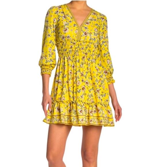 Max Studio Yellow Floral Dress Size S NWOT - Picture 1 of 10